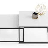Couchtisch 2er Set 42cm und 36cm hoch, Beistelltisch Loft Design, 2 in 1 Verschachtelung, kratzfeste Oberfläche, Wohnzimmer