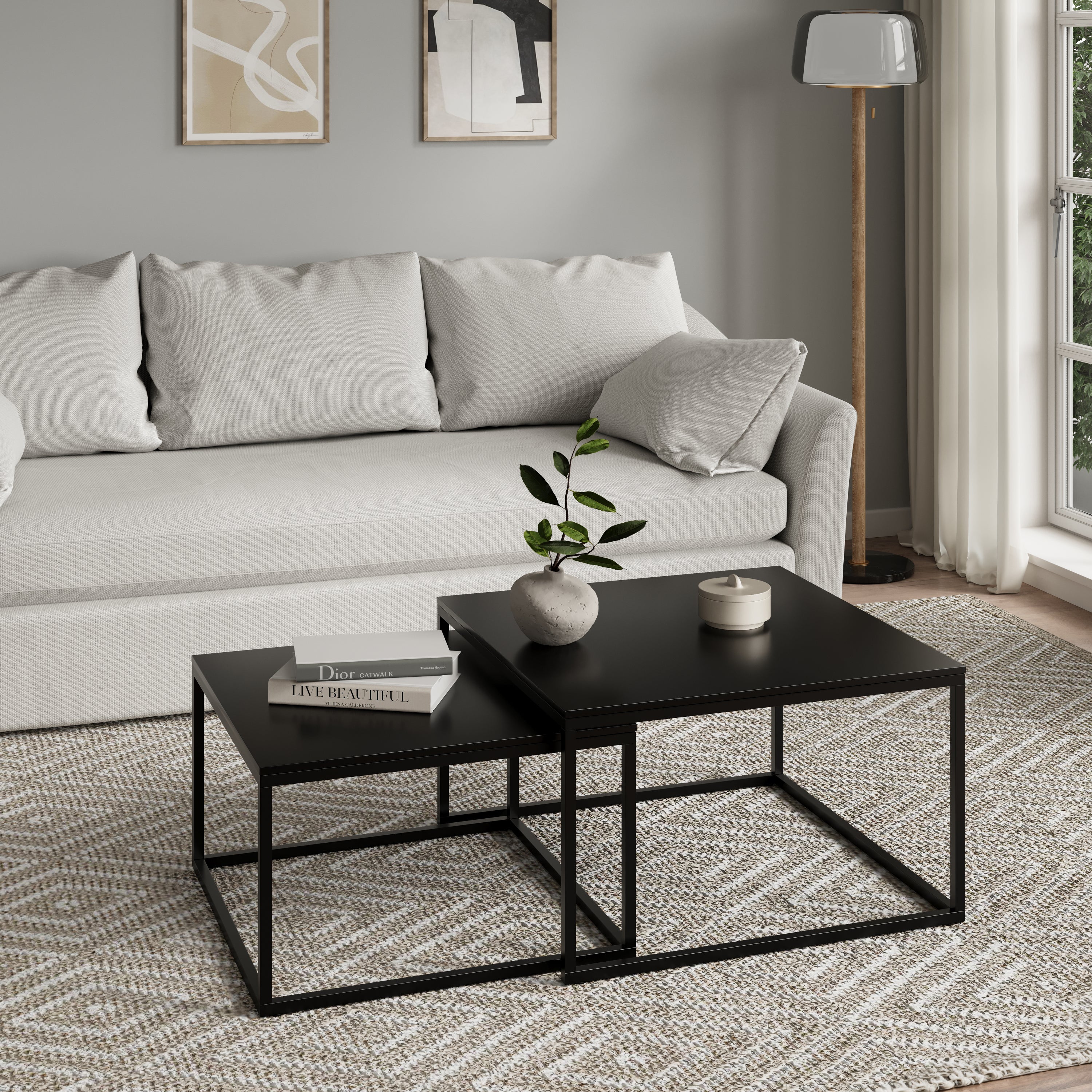 Couchtisch 2er Set 42cm und 36cm hoch, Beistelltisch Loft Design, 2 in – HomeCollectiveBerlin
