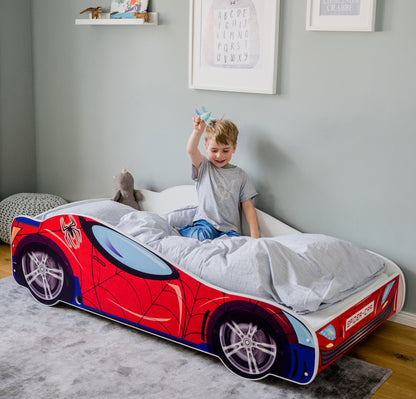 Lit de voiture lit d'enfant lit d'adolescent 70x140 | 80x160 avec protection antichute et matelas | Lit de jeu pour enfants Racer