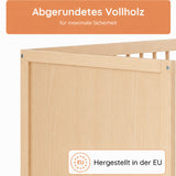 Kids Collective Babybett Kinderbett Beistellbett mit HDF-Platte & Halbschiene | Modulares Gitterbett Lattenrost 3-fach höhenverstellbar & abnehmbare Sprossen | Baby Bett Holz Kinderzimmer | 60x120 & 70x140 cm