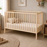 Kids Collective Babybett Kinderbett Beistellbett | Modulares Gitterbett Lattenrost 3-fach höhenverstellbar & abnehmbare Sprossen | Baby Bett Holz Kinderzimmer | 60x120 & 70x140 cm