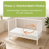 Kids Collective Babybett Kinderbett Beistellbett mit Halbschiene | Modulares Gitterbett Lattenrost 3-fach höhenverstellbar & abnehmbare Sprossen | Baby Bett Holz Kinderzimmer | 60x120 & 70x140 cm