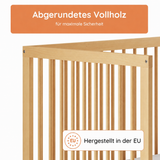 Kids Collective Babybett Kinderbett Beistellbett mit Halbschiene | Modulares Gitterbett Lattenrost 3-fach höhenverstellbar & abnehmbare Sprossen | Baby Bett Holz Kinderzimmer | 60x120 & 70x140 cm