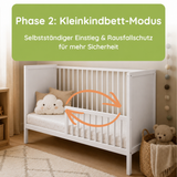 Kids Collective Babybett Kinderbett Beistellbett mit HDF-Platte & Halbschiene | Modulares Gitterbett Lattenrost 3-fach höhenverstellbar & abnehmbare Sprossen | Baby Bett Holz Kinderzimmer | 60x120 & 70x140 cm
