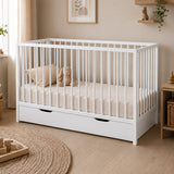 Kids Collective Babybett Kinderbett Beistellbett | Modulares Gitterbett Lattenrost 3-fach höhenverstellbar & abnehmbare Sprossen | Baby Bett Holz Kinderzimmer | 60x120 & 70x140 cm
