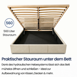 Home Collective Bett Doppelbett Polsterbett Bettgestell mit Lattenrost & Stauraum 120x200 140x200 160x200 180x200 cm mit Bettkasten, Kopfteil mit 3 Paneelen | weicher Samt