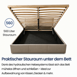 Home Collective Bett Doppelbett Polsterbett Bettgestell mit Lattenrost & Stauraum 120x200 140x200 160x200 180x200 cm mit Bettkasten, Kopfteil mit 3 Paneelen | weicher Samt