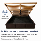 Home Collective Bett Doppelbett Polsterbett Bettgestell mit Lattenrost & Stauraum 120x200 140x200 160x200 180x200 cm mit Bettkasten, Kopfteil mit 3 Paneelen | weicher Samt