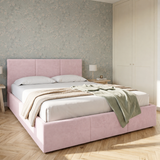 Home Collective Bett Doppelbett Polsterbett Bettgestell mit Lattenrost & Stauraum 120x200 140x200 160x200 180x200 cm mit Bettkasten, Kopfteil mit 3 Paneelen | weicher Samt
