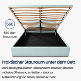 Home Collective Bett Doppelbett Polsterbett Bettgestell mit Lattenrost & Stauraum 120x200 140x200 160x200 180x200 cm mit Bettkasten, Kopfteil mit 3 Paneelen | weicher Samt