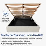 Home Collective Bett Doppelbett Polsterbett Bettgestell mit Lattenrost & Stauraum 120x200 140x200 160x200 180x200 cm mit Bettkasten, Kopfteil mit 3 Paneelen | weicher Samt