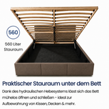 Home Collective Bett Doppelbett Polsterbett Bettgestell mit Lattenrost & Stauraum 120x200 140x200 160x200 180x200 cm mit Bettkasten, Kopfteil mit 3 Paneelen | weicher Samt