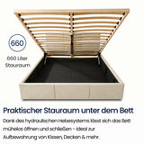 Home Collective Bett Doppelbett Polsterbett Bettgestell mit Lattenrost & Stauraum 120x200 140x200 160x200 180x200 cm mit Bettkasten, Kopfteil mit 3 Paneelen | weicher Samt