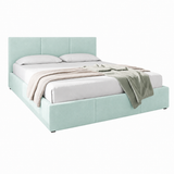 Home Collective Bett Doppelbett Polsterbett Bettgestell mit Lattenrost & Stauraum 120x200 140x200 160x200 180x200 cm mit Bettkasten, Kopfteil mit 3 Paneelen | weicher Samt