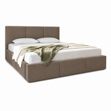 Home Collective Bett Doppelbett Polsterbett Bettgestell mit Lattenrost & Stauraum 120x200 140x200 160x200 180x200 cm mit Bettkasten, Kopfteil mit 3 Paneelen | weicher Samt