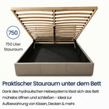 Home Collective Bett Doppelbett Polsterbett Bettgestell mit Lattenrost & Stauraum 120x200 140x200 160x200 180x200 cm mit Bettkasten, Kopfteil mit 3 Paneelen | weicher Samt