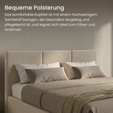 Home Collective Bett Doppelbett Polsterbett Bettgestell mit Lattenrost & Stauraum 120x200 140x200 160x200 180x200 cm mit Bettkasten, Kopfteil mit 3 Paneelen | weicher Samt