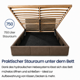 Home Collective Bett Doppelbett Polsterbett Bettgestell mit Lattenrost & Stauraum 120x200 140x200 160x200 180x200 cm mit Bettkasten, Kopfteil mit 3 Paneelen | weicher Samt