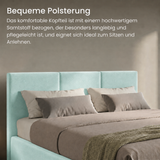 Home Collective Bett Doppelbett Polsterbett Bettgestell mit Lattenrost & Stauraum 120x200 140x200 160x200 180x200 cm mit Bettkasten, Kopfteil mit 3 Paneelen | weicher Samt