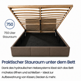 Home Collective Bett Doppelbett Polsterbett Bettgestell mit Lattenrost & Stauraum 120x200 140x200 160x200 180x200 cm mit Bettkasten, Kopfteil mit 3 Paneelen | weicher Samt