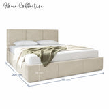 Home Collective Bett Doppelbett Polsterbett Bettgestell mit Lattenrost & Stauraum 120x200 140x200 160x200 180x200 cm mit Bettkasten, Kopfteil mit 3 Paneelen | weicher Samt