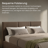 Home Collective Bett Doppelbett Polsterbett Bettgestell mit Lattenrost & Stauraum 120x200 140x200 160x200 180x200 cm mit Bettkasten, Kopfteil mit 3 Paneelen | weicher Samt