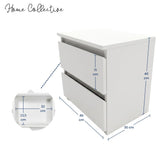 Home Collective Nachttisch Nachtkommode mit 2 Schubladen | Beistelltisch Nachtkonsole Nachtschrank | Schlafzimmer Jugendzimmer Möbel | modernes griffloses Design