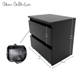 Home Collective Nachttisch Nachtkommode mit 2 Schubladen | Beistelltisch Nachtkonsole Nachtschrank | Schlafzimmer Jugendzimmer Möbel | modernes griffloses Design