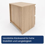 Home Collective Nachttisch Nachtkommode mit 2 Schubladen | Beistelltisch Nachtkonsole Nachtschrank | Schlafzimmer Jugendzimmer Möbel | modernes griffloses Design