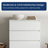 Home Collective Kommode Sideboard mit 3-6 Schubladen | Schubladenkommode Kommodenschrank Anrichte Schrank | Schlafzimmer Jugendzimmer Flur Möbel | modernes griffloses Design
