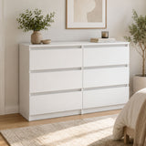 Home Collective Kommode Sideboard mit 3-6 Schubladen | Schubladenkommode Kommodenschrank Anrichte Schrank | Schlafzimmer Jugendzimmer Flur Möbel | modernes griffloses Design