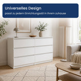 Home Collective Kommode Sideboard mit 3-6 Schubladen | Schubladenkommode Kommodenschrank Anrichte Schrank | Schlafzimmer Jugendzimmer Flur Möbel | modernes griffloses Design