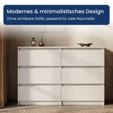 Home Collective Kommode Sideboard mit 3-6 Schubladen | Schubladenkommode Kommodenschrank Anrichte Schrank | Schlafzimmer Jugendzimmer Flur Möbel | modernes griffloses Design