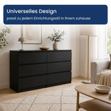 Home Collective Kommode Sideboard mit 3-6 Schubladen | Schubladenkommode Kommodenschrank Anrichte Schrank | Schlafzimmer Jugendzimmer Flur Möbel | modernes griffloses Design