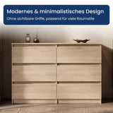Home Collective Kommode Sideboard mit 3-6 Schubladen | Schubladenkommode Kommodenschrank Anrichte Schrank | Schlafzimmer Jugendzimmer Flur Möbel | modernes griffloses Design