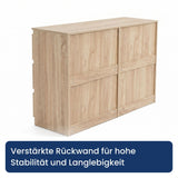 Home Collective Kommode Sideboard mit 3-6 Schubladen | Schubladenkommode Kommodenschrank Anrichte Schrank | Schlafzimmer Jugendzimmer Flur Möbel | modernes griffloses Design