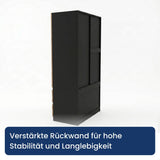 Home Collective Schrank Mehrzweckschrank Kleiderschrank 90x50x180 cm | Garderobenschrank Aktenschrank Hochschrank | 2 Türen & 2 Schubladen | griffloses Design robuster Holzwerkstoff