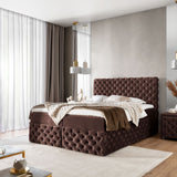 Home Collective Boxspringbett Polsterbett Doppelbett Bett mit Stauraum | Topper inklusive | modernes Design Schlafzimmer Jugendzimmer Möbel