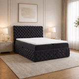 Home Collective Boxspringbett Polsterbett Doppelbett Bett mit Stauraum | Topper inklusive | modernes Design Schlafzimmer Jugendzimmer Möbel