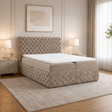 Home Collective Boxspringbett Polsterbett Doppelbett Bett mit Stauraum | Topper inklusive | modernes Design Schlafzimmer Jugendzimmer Möbel