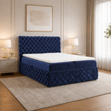 Home Collective Boxspringbett Polsterbett Doppelbett Bett mit Stauraum | Topper inklusive | modernes Design Schlafzimmer Jugendzimmer Möbel