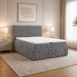 Home Collective Boxspringbett Polsterbett Doppelbett Bett mit Stauraum | Topper inklusive | modernes Design Schlafzimmer Jugendzimmer Möbel