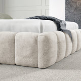 Home Collective Polsterbett Doppelbett Bett Bubble mit Stauraum und Metall-Lattenrost | Schlafzimmer Jugendzimmer Möbel | weicher Stoff modernes Design mit Steppung