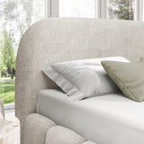 Home Collective Polsterbett Doppelbett Bett Bubble mit Stauraum und Metall-Lattenrost | Schlafzimmer Jugendzimmer Möbel | weicher Stoff modernes Design mit Steppung