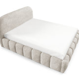Home Collective Polsterbett Doppelbett Bett Bubble mit Stauraum und Metall-Lattenrost | Schlafzimmer Jugendzimmer Möbel | weicher Stoff modernes Design mit Steppung