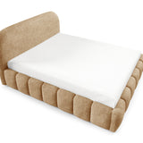 Home Collective Polsterbett Doppelbett Bett Bubble mit Stauraum und Metall-Lattenrost | Schlafzimmer Jugendzimmer Möbel | weicher Stoff modernes Design mit Steppung