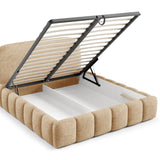 Home Collective Polsterbett Doppelbett Bett Bubble mit Stauraum und Metall-Lattenrost | Schlafzimmer Jugendzimmer Möbel | weicher Stoff modernes Design mit Steppung