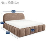 Home Collective Polsterbett Doppelbett Bett Bubble mit Stauraum und Metall-Lattenrost | Schlafzimmer Jugendzimmer Möbel | weicher Stoff modernes Design mit Steppung