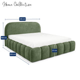 Home Collective Polsterbett Doppelbett Bett Bubble mit Stauraum und Metall-Lattenrost | Schlafzimmer Jugendzimmer Möbel | weicher Stoff modernes Design mit Steppung