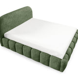 Home Collective Polsterbett Doppelbett Bett Bubble mit Stauraum und Metall-Lattenrost | Schlafzimmer Jugendzimmer Möbel | weicher Stoff modernes Design mit Steppung